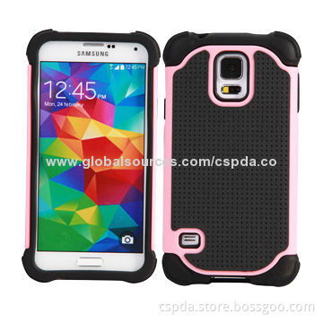 3-in-1 Silicone + PC Cases for Samsung S5, Different Colors Available